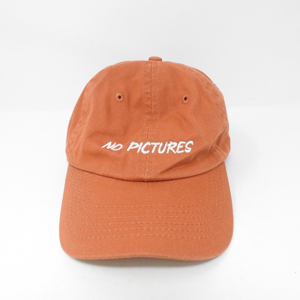 No Pictures Orange Dad Cap Hat Snapback NWOT